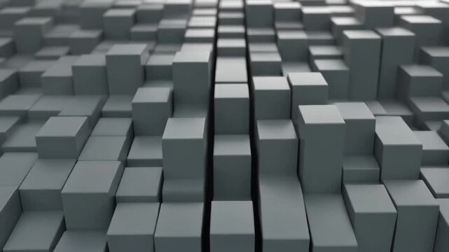 Abstract Cubes Rising Like Elevator Blocks with Modern Architectural Design