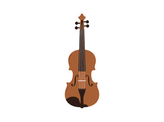 Fototapeta premium Classical Violin Musical Instrument - Isolated Brown Stringed Orchestra Woodwind