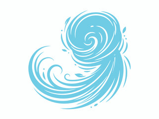 Fototapeta premium Abstract Blue Swirl Wave Illustration