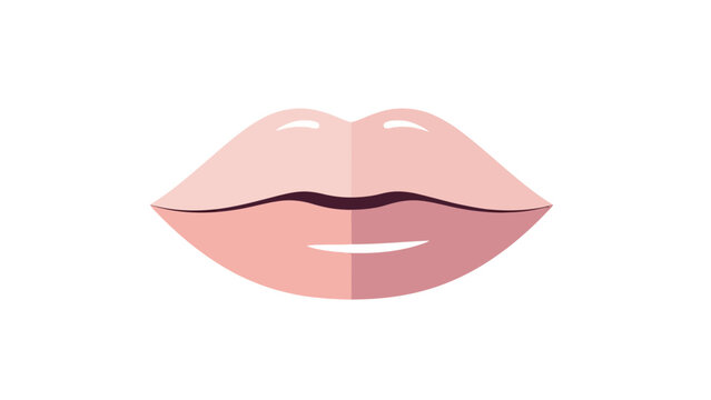 Stylized illustration of full lips with twotone pink coloring and highlights