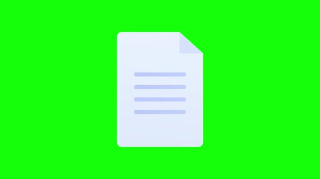 Animated Document on Green Screen Background