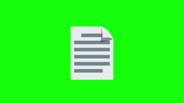 Animated Document on Green Screen Background