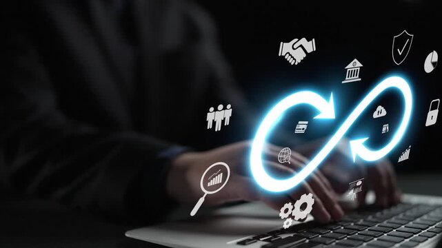 Infinity concept, limitless business potential, innovation opportunities, forward-thinking strategy, and embracing endless possibilities for creative growth and future development. Muxer