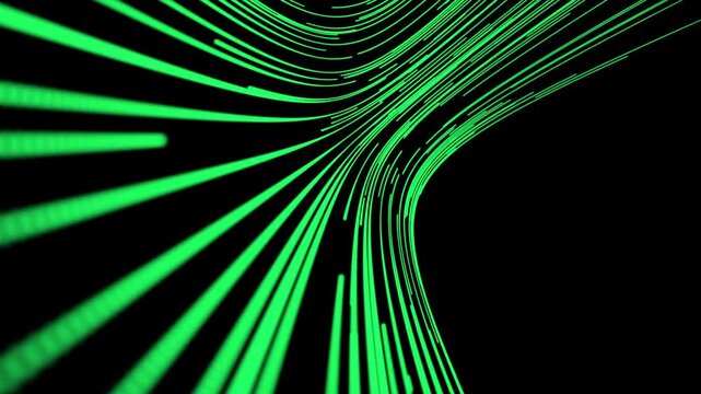 abstract green particles dot and lines animation background