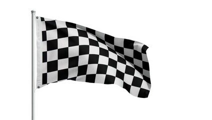 Naklejka premium A solitary checkered flag on a white background.