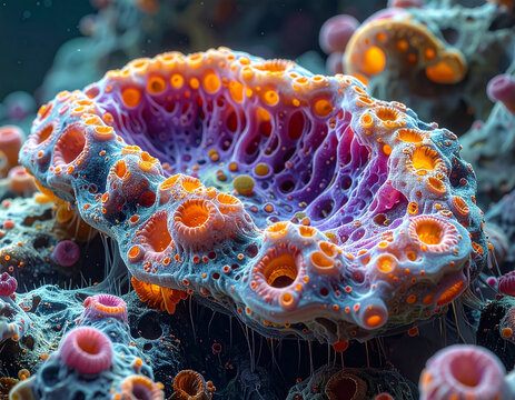 microscopic view of high tech biochip semiconductor structure