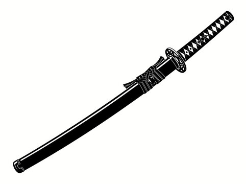 Japanese katana sword with scabbard