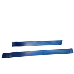 Obraz premium Two blue ribbon strips on white isolated on transparent background