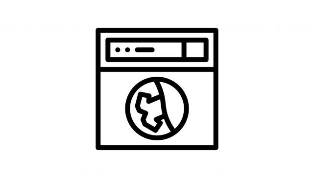 washing machine minimalist stroke animation
