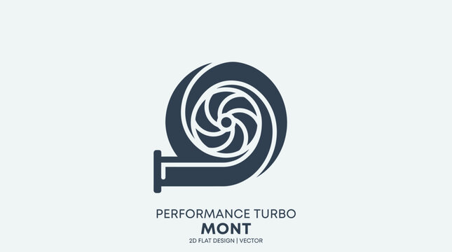 A flat vector illustration of a mechanical turbocharger component for engines