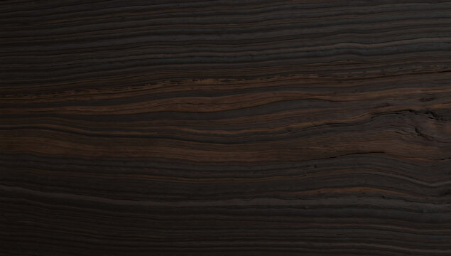 Straight horizontal dark brown ebony wood grain texture background