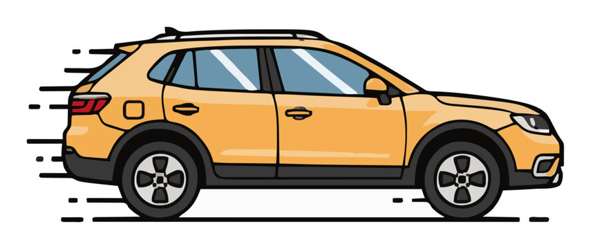 Compact crossover SUV car flat vector. Generative AI