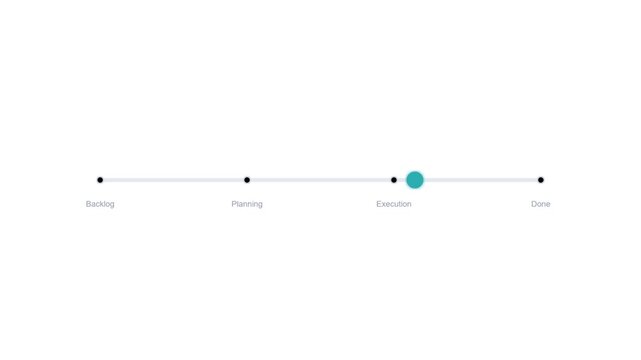 Project Workflow Progress Timeline Animation with Blue Status Indicator