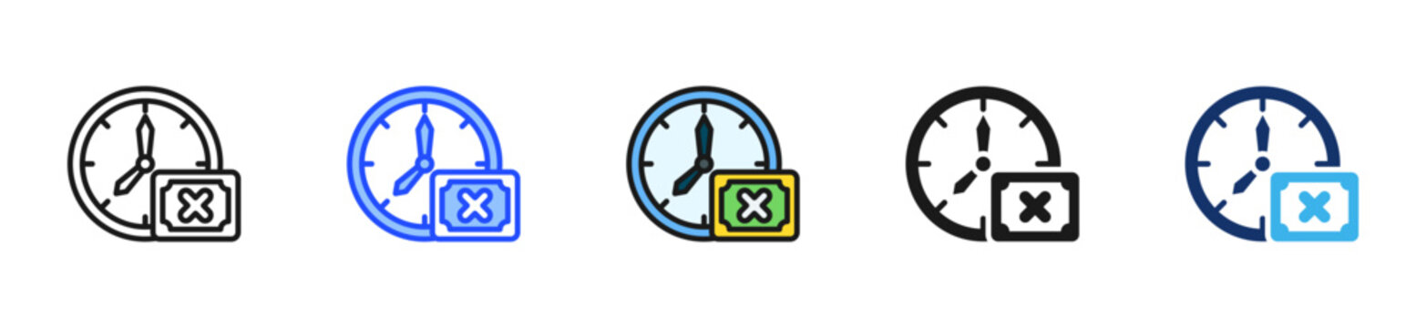 Closing Time Icon Collection With Multiple Styles