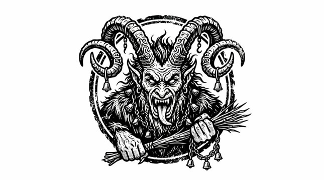 Baphomet Satanic Occult Symbol Illustration.
