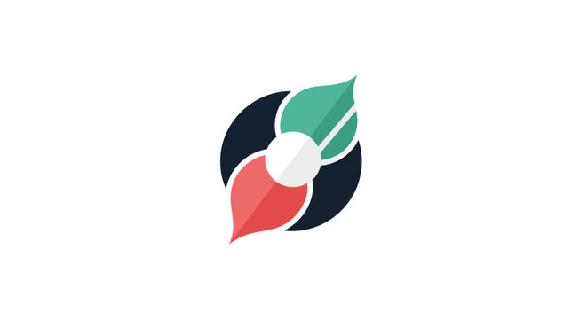 Colorful Leaf and Berry Graphic Design.