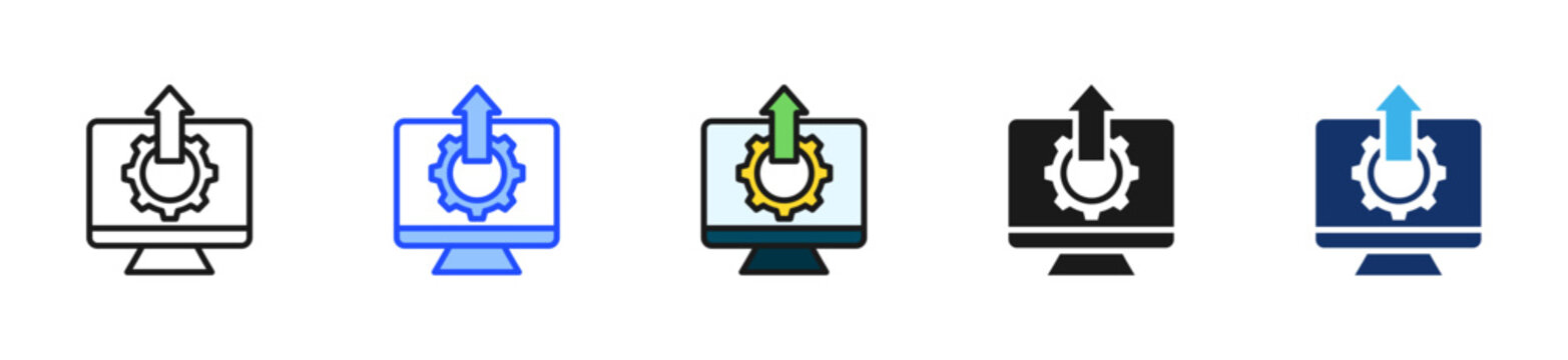Software Upgrade Icon Collection With Multiple Styles