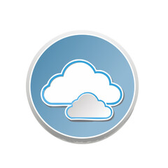 Fototapeta premium Blue Cloud Icon for Technology and Storage