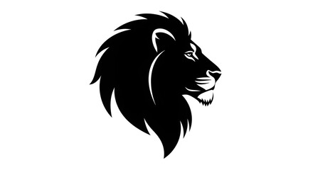 Fototapeta premium Majestic Lion Head Silhouette - Symbol of Strength and Royalty