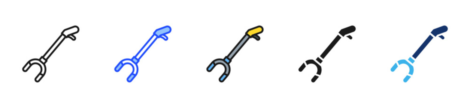 Trash Grabber Icon Collection With Multiple Styles