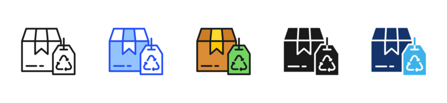 Recycling Label Icon Collection With Multiple Styles