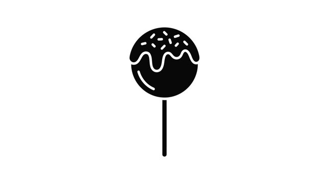 lollipop silhouette on white background sucker candy sweet dessert treat stick circle