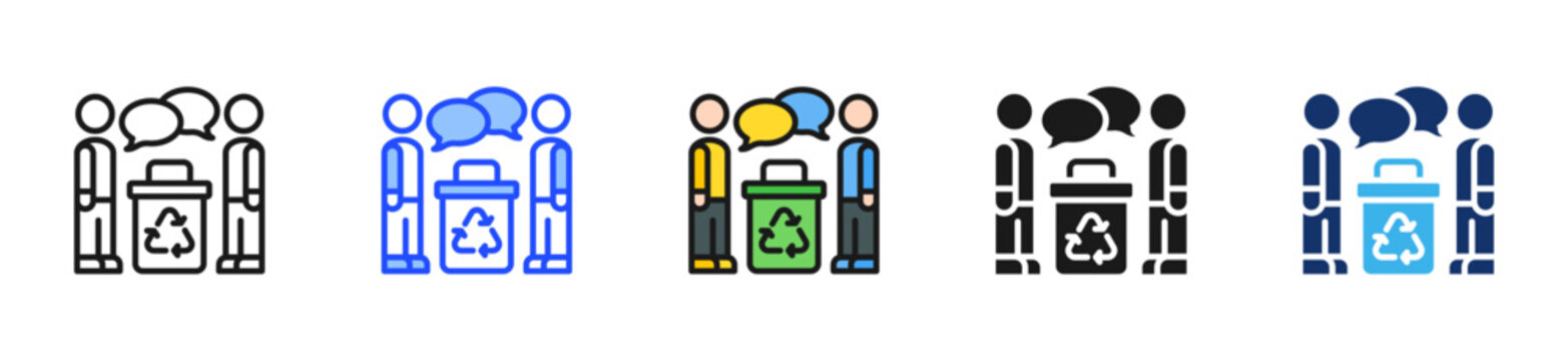 Recycling Awareness Icon Collection With Multiple Styles
