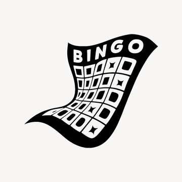 Black and white bingo illustration.