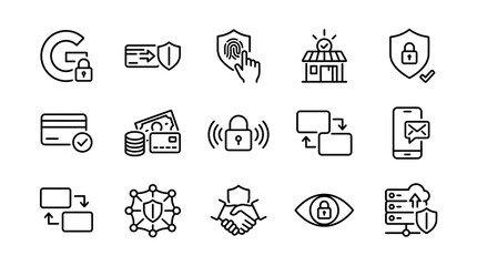 Security icons for business and technology. © pang
