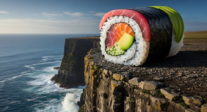 Colorful frisbee floating on ocean waves.