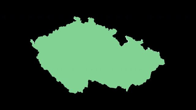 Czechia green 3D map spin perfect 10 second loop black background