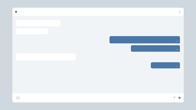Light mode customer service chat interface template displaying multiple clean blue user text message box rows