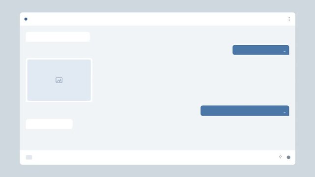 Clean light mode messaging interface design with an image placeholder box and minimalist user chat history layout
