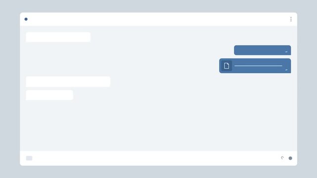 Light mode user interface of a messaging application showing a file document download bar animation in a clean minimalist layout