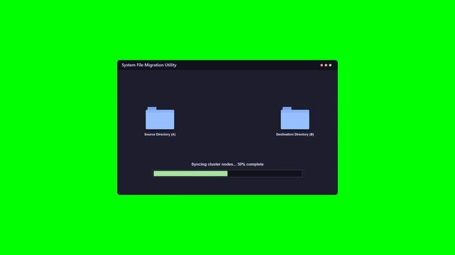 Dark UI System File Migration Tool demonstrating Critical Failure with Broken and Corrupted Documents Window