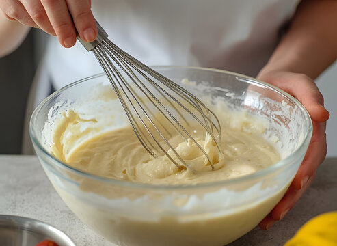 Person Mixing Pancake Batter