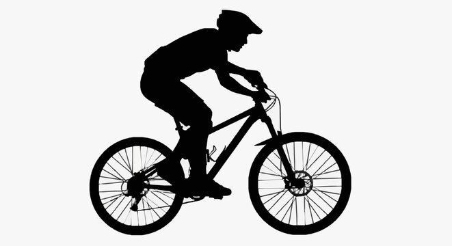 Mountain Biker in Action Silhouette.