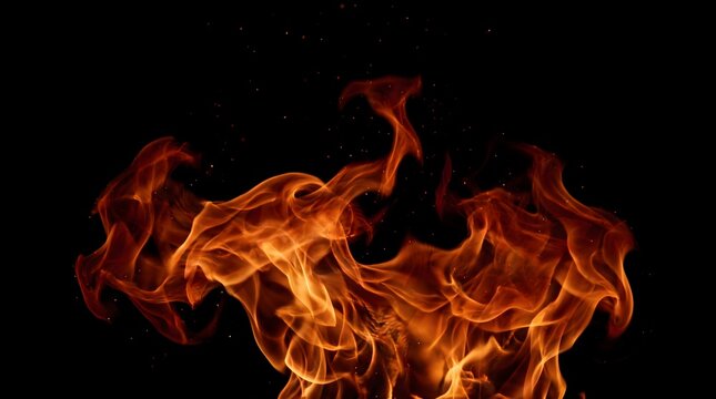 Vibrant orange flames burning fiercely.