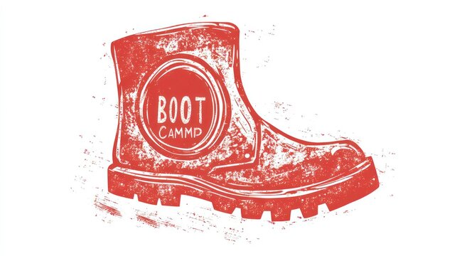 Red BOOT CAMP Rubber Stamp Seal Vector illustration isolated on white background