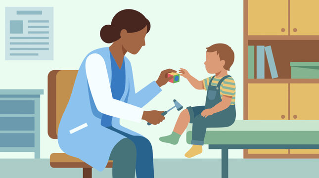 Doctor Checking Reflexes and Motor Skills of Toddler