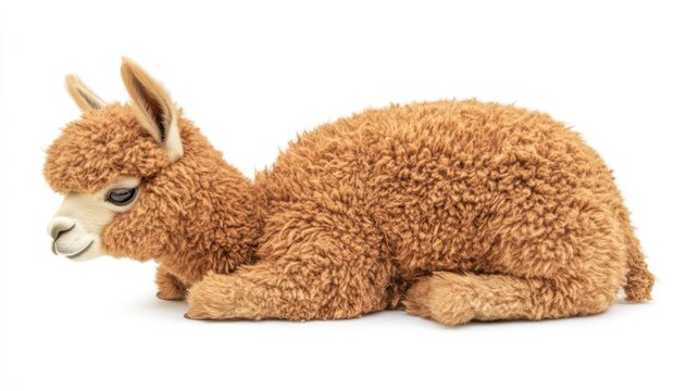 Lama alpaca animal isolated on white background