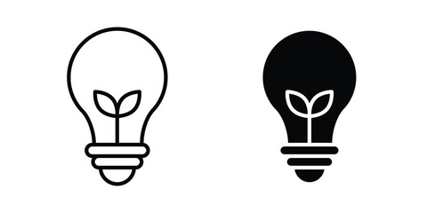 Naklejka premium Lightbulb with leaf icon