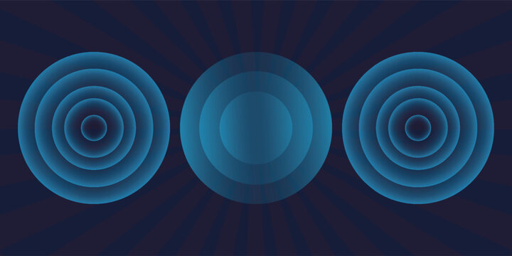 Sound waves. Concentric circle signals. Spherical light effects. Wi-Fi coverage. Radio station signals. Water rippling with circular waves. A painful spot or point.