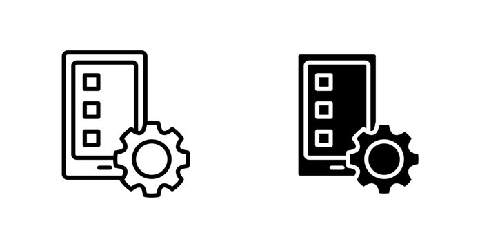 Smartphone App Settings multi style icon set