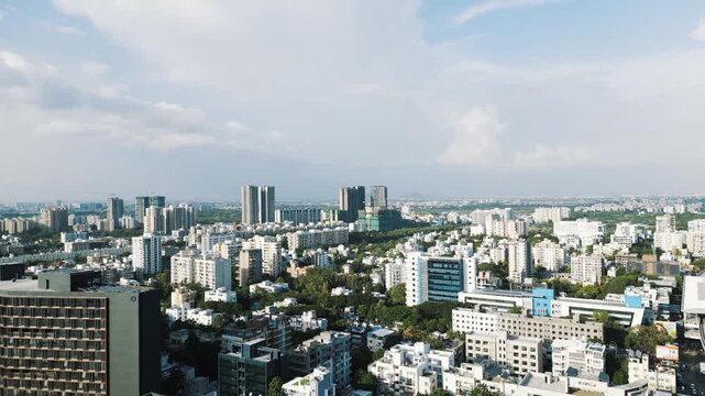 Indian Financial and Technology Hub | Urban Skyline | 4K Aerial Video