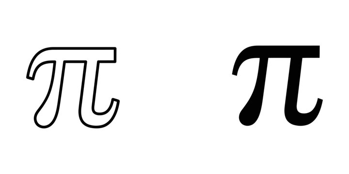Mathematical pi symbol icon set with mathematics geometry constant calculation education alphabet academic