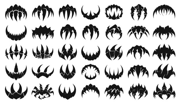 Dynamic Spiky Abstract Action Splash Swirls and Abstract Fluid Wave Flash Silhouettes for Creative Textile Print Patterns and Comic Book Media Art Accents