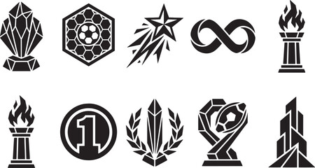 Fototapeta premium Sports Achievement and Championship Icons Set