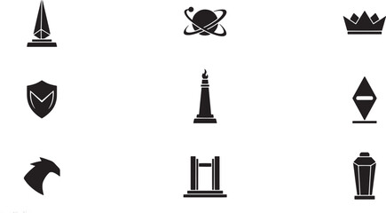Corporate business abstract vector logo icons set with shield eagle crown and monument symbols © Salim