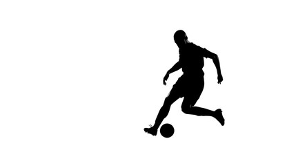 Fototapeta premium Silhouette of a soccer player in motion
